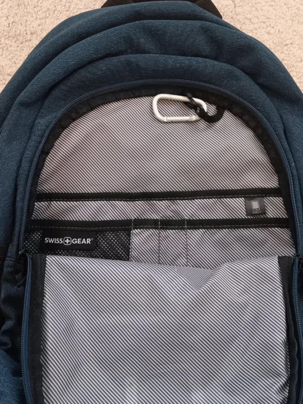 SwissGear Laptop Backpack Heathered Blue Denim Travel School Bag Tech Pack